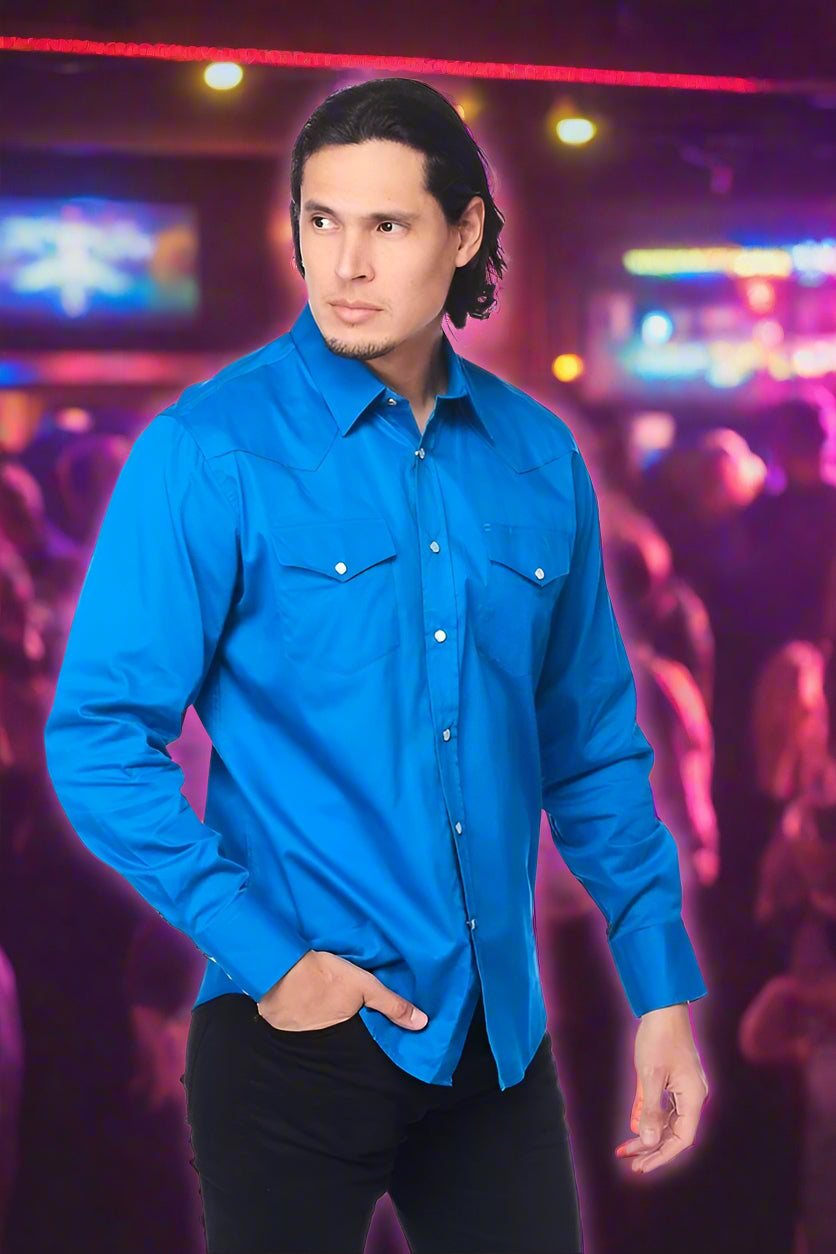Cattle Drive Ramrod Shirt in Royal Blue by Rodeo Clothing