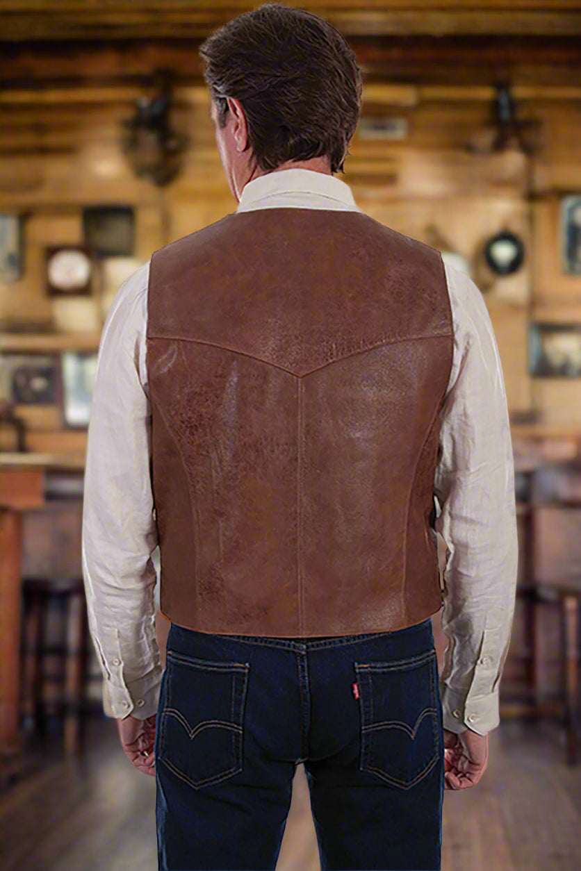 Brown Lambskin Leather Vest
