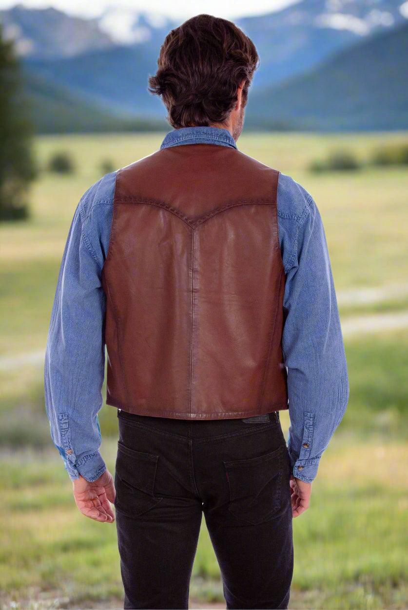 Brown Lambskin Cowboy Vest