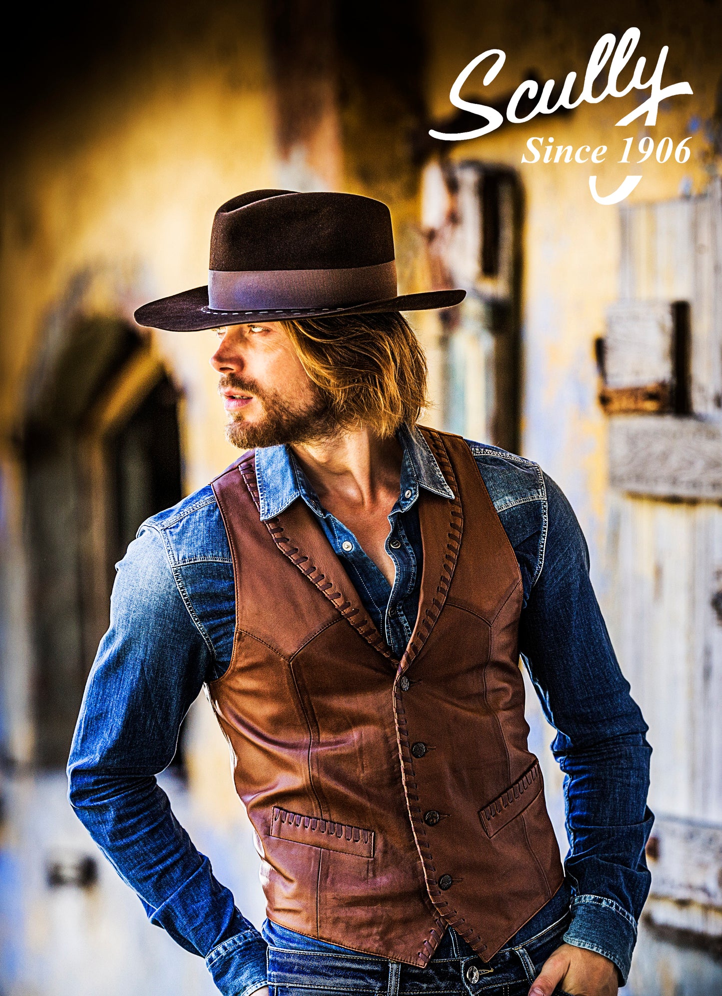 Whipstitch Ranch Tan Leather Vest