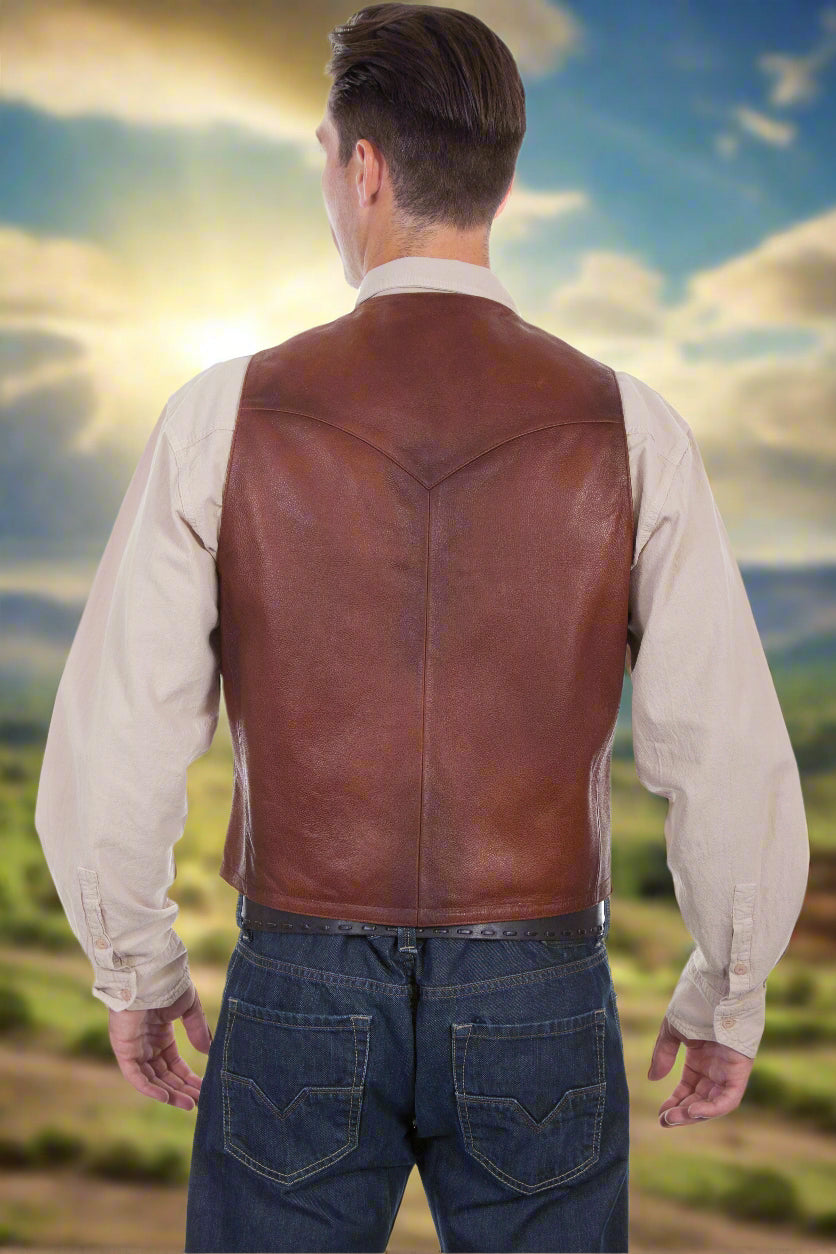 Cowboy Style Leather Vest