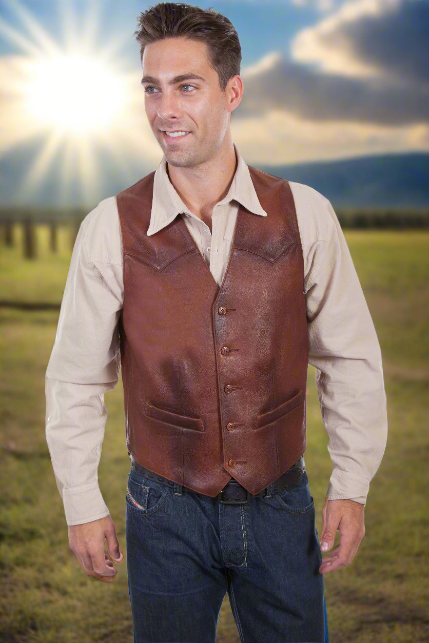 Cowboy Style Leather Vest