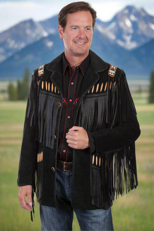 Boar Suede Fringe Leather Jacket