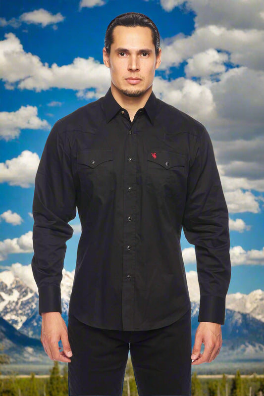 Cattle Drive Ramrod Shirt in Black / Red by Rodeo Clothing