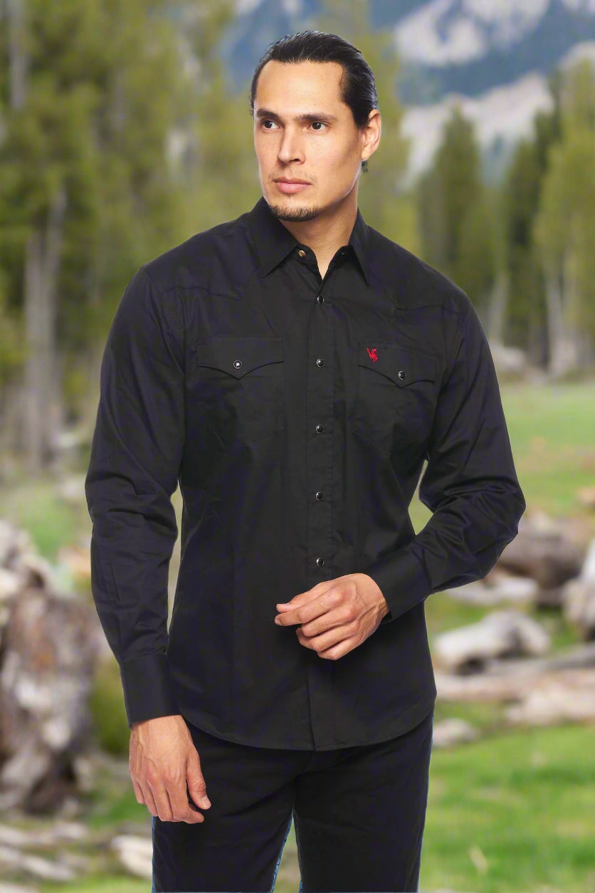 Cattle Drive Ramrod Shirt in Black / Red by Rodeo Clothing