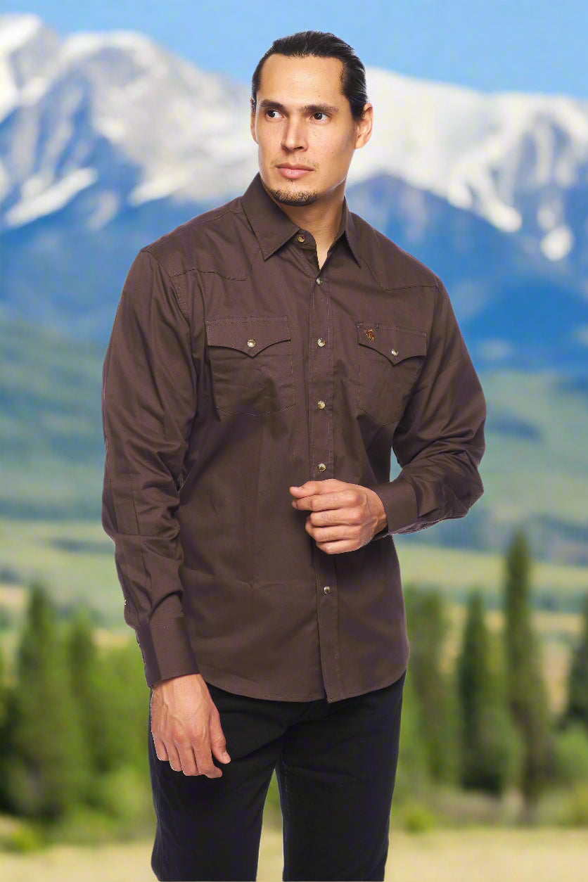 Cattle Drive Ramrod Shirt in Brown by Rodeo Clothing