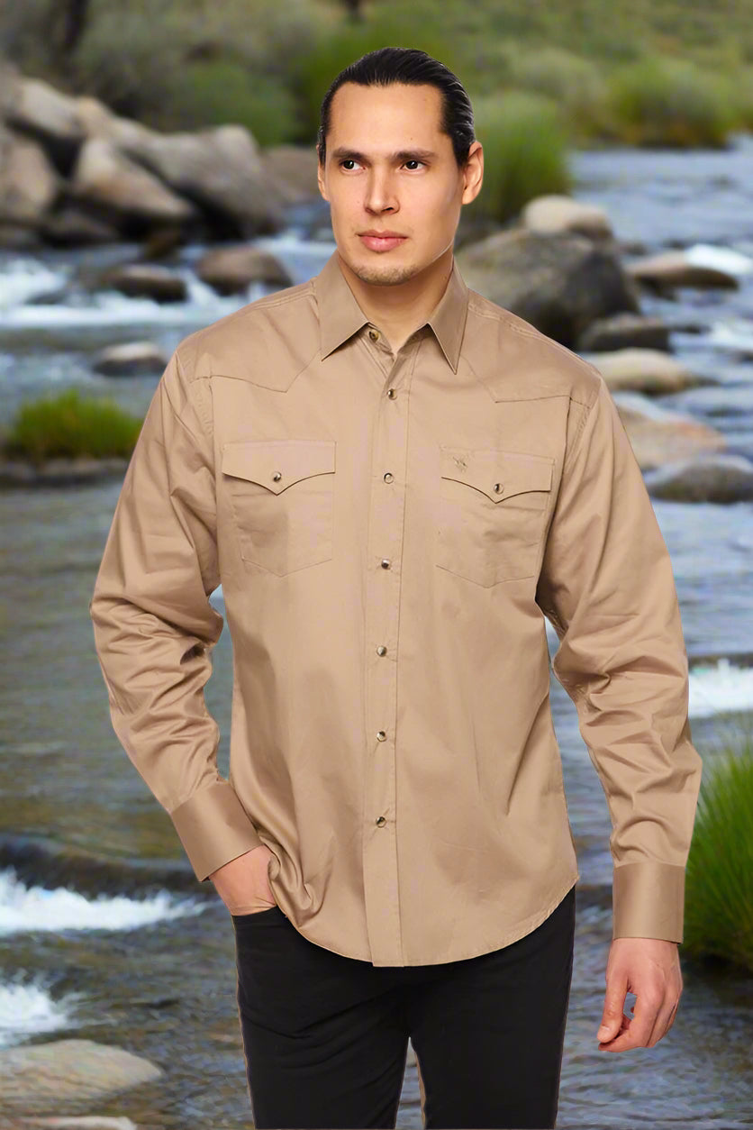 Cattle Drive Ramrod Shirt in Khaki by Rodeo Clothing