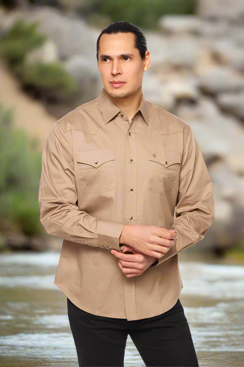 Cattle Drive Ramrod Shirt in Khaki by Rodeo Clothing