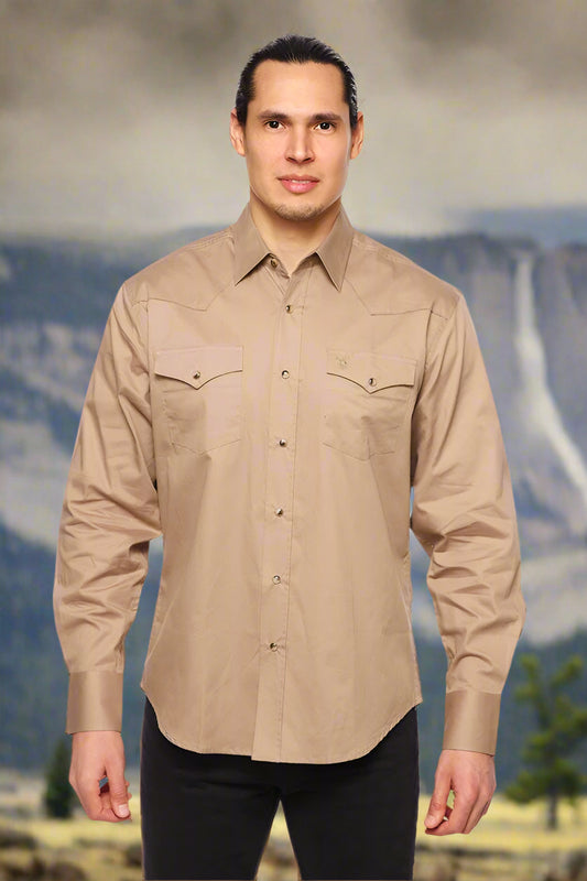 Cattle Drive Ramrod Shirt in Khaki by Rodeo Clothing
