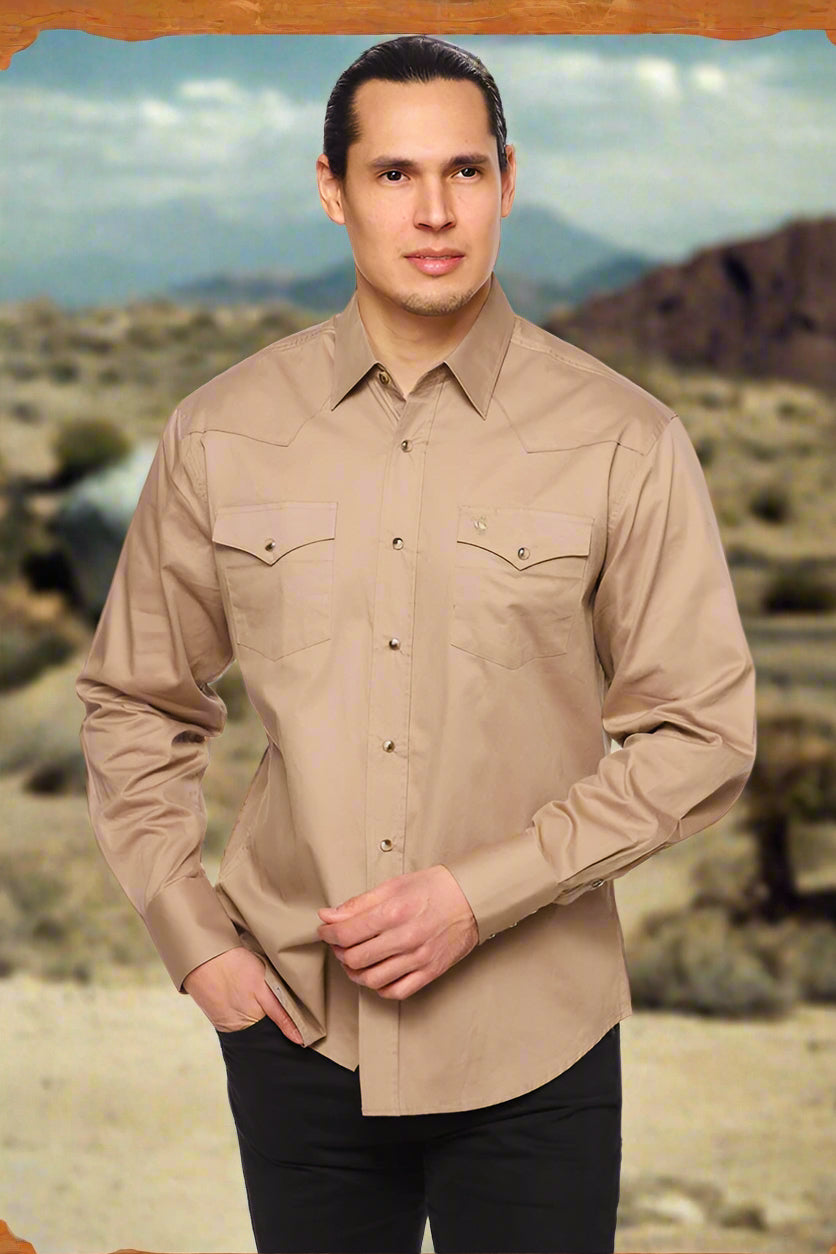Cattle Drive Ramrod Shirt in Khaki by Rodeo Clothing
