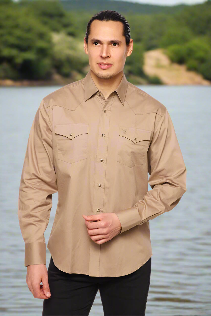 Cattle Drive Ramrod Shirt in Khaki by Rodeo Clothing