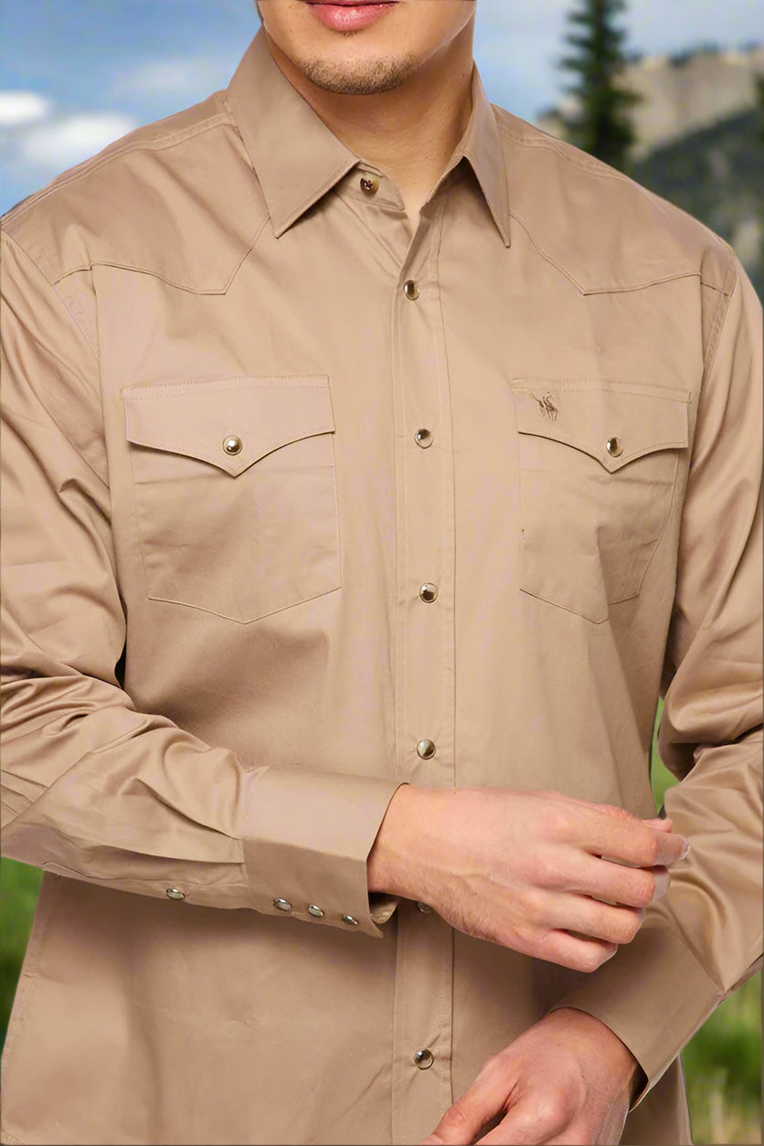 Cattle Drive Ramrod Shirt in Khaki by Rodeo Clothing