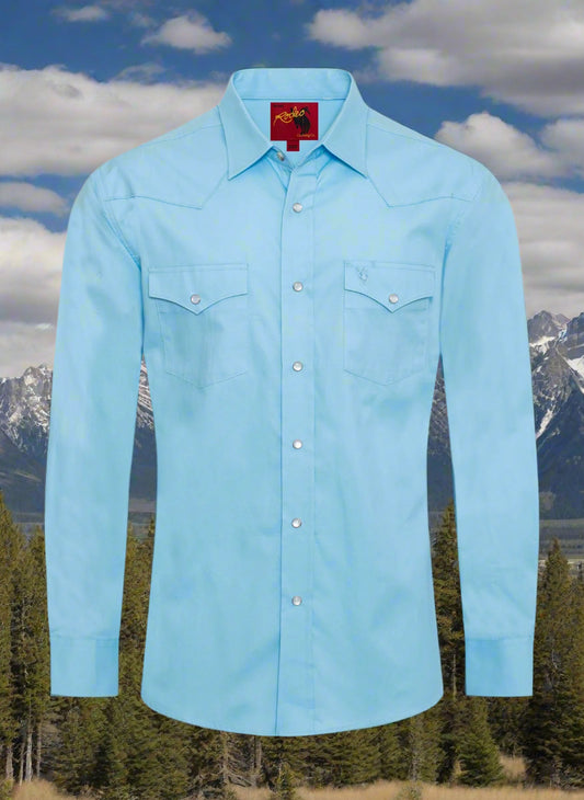 Cattle Drive Ramrod Shirt in Light Blue by Rodeo Clothing