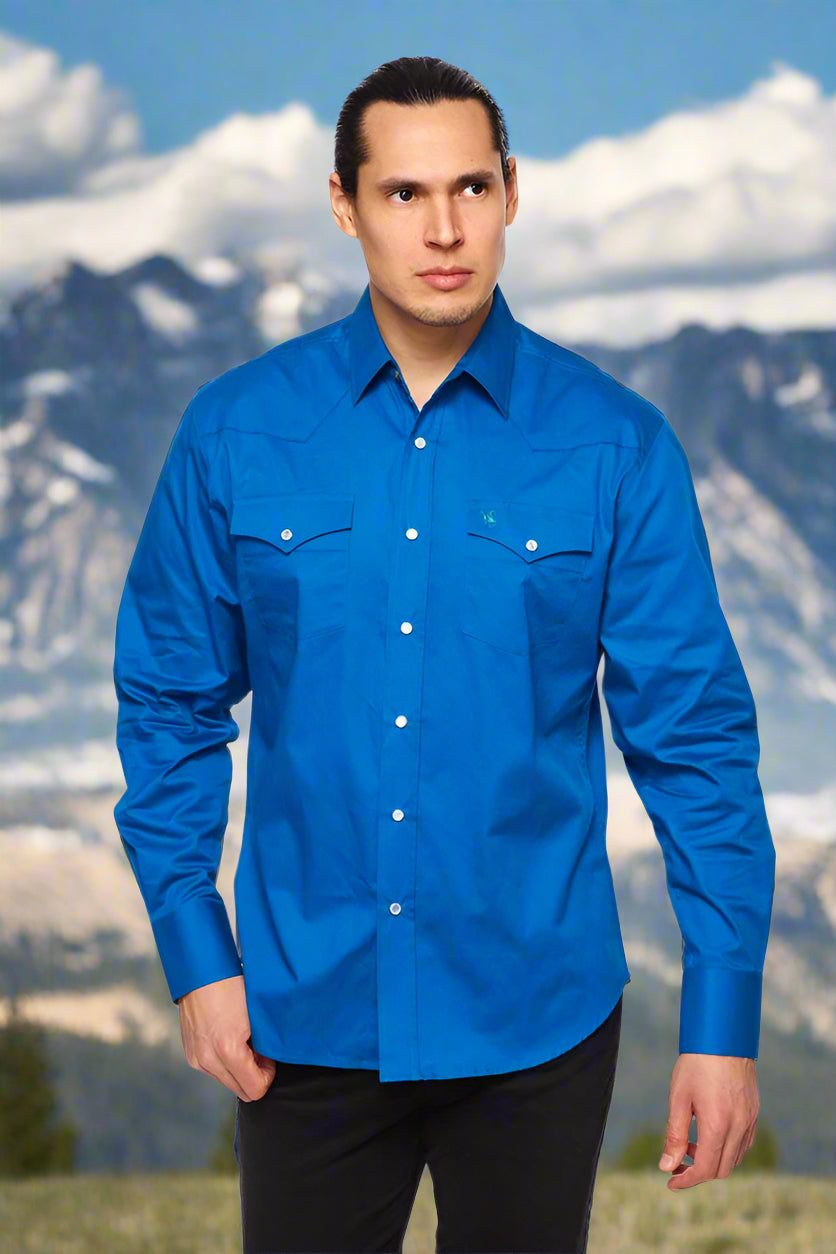 Cattle Drive Ramrod Shirt in Royal Blue by Rodeo Clothing