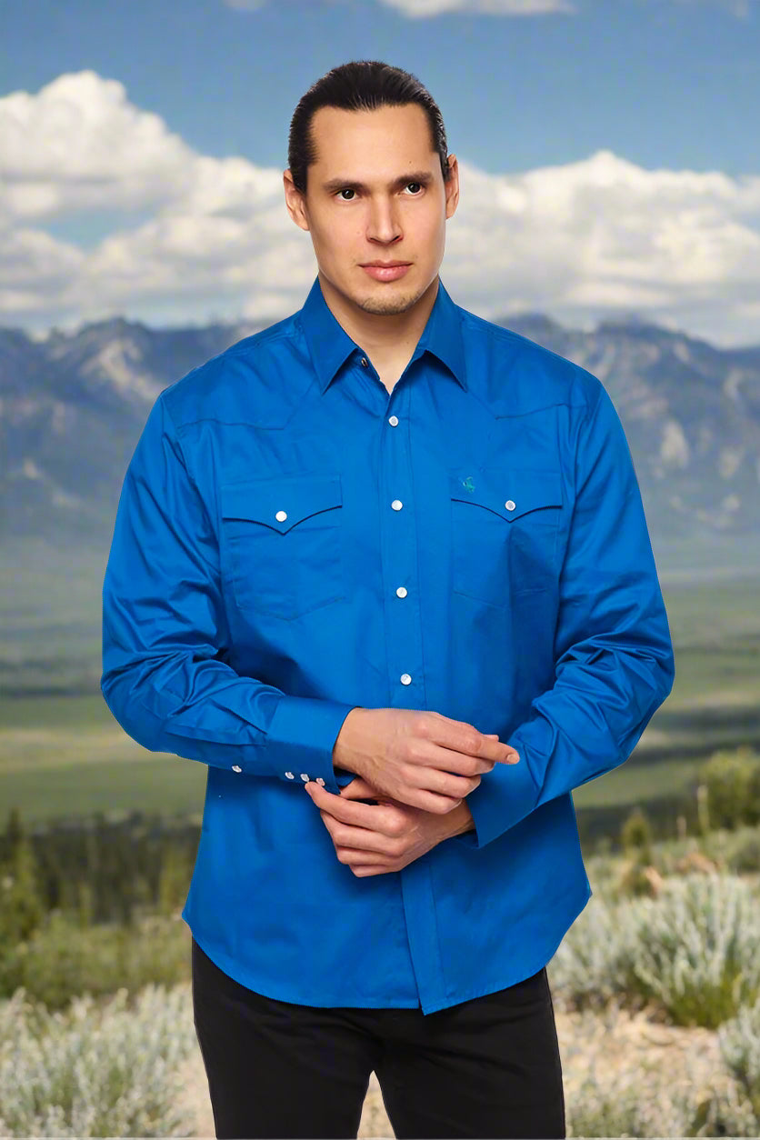 Cattle Drive Ramrod Shirt in Royal Blue by Rodeo Clothing
