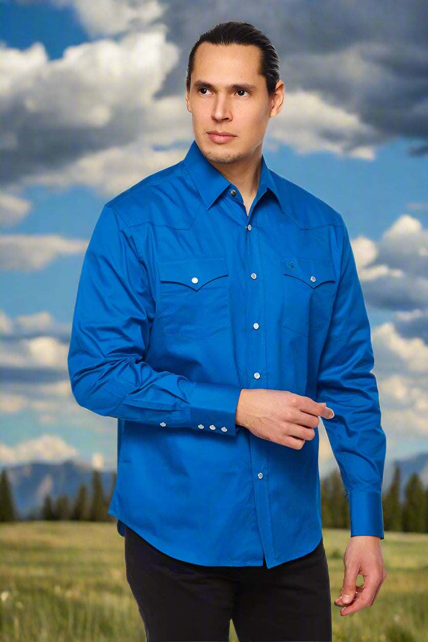 Cattle Drive Ramrod Shirt in Royal Blue by Rodeo Clothing