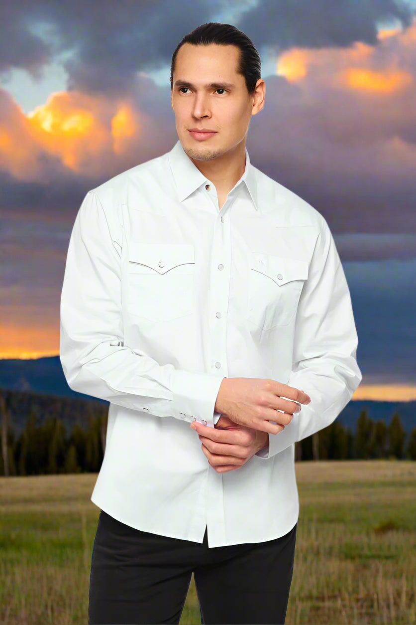 Cattle Drive Ramrod Shirt in White by Rodeo Clothing