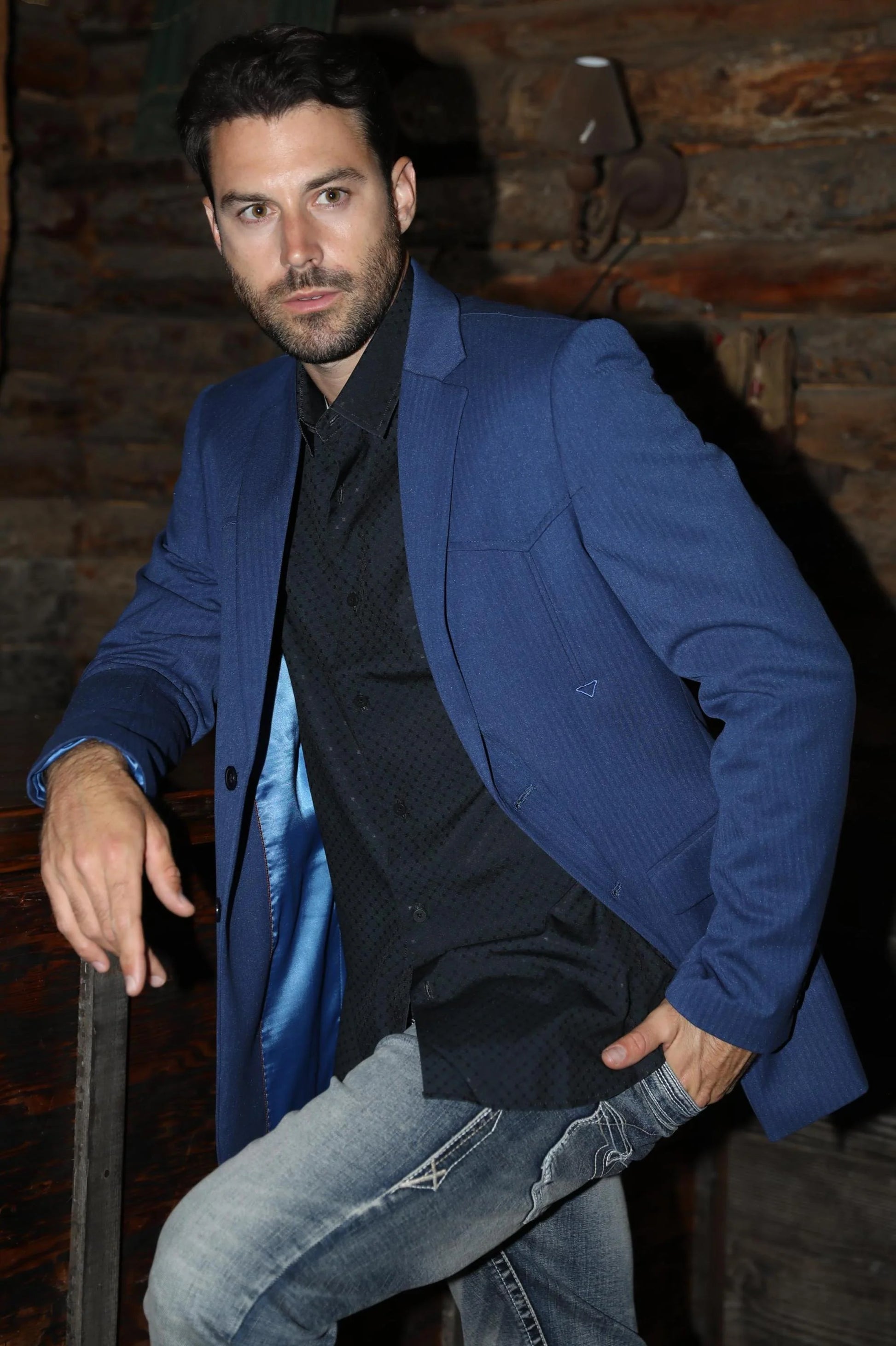 Mens Western Blue Blazer