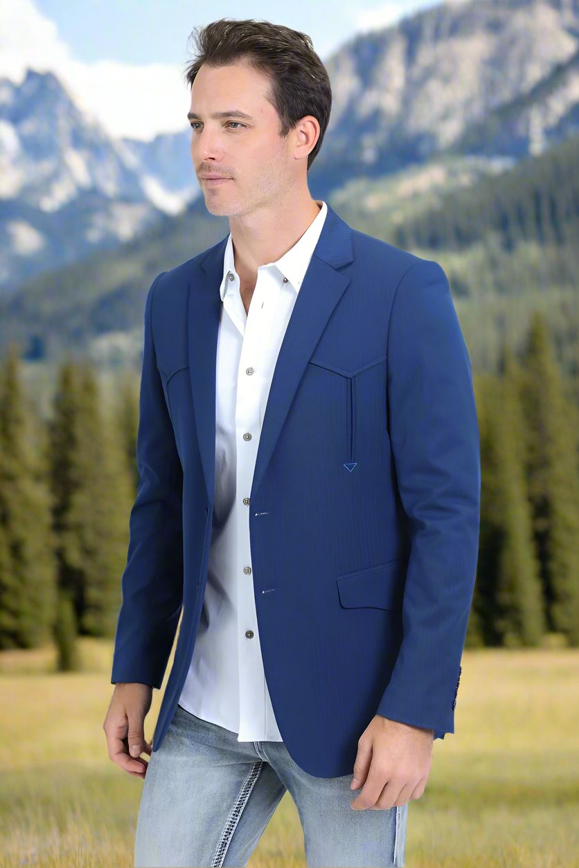 Mens Western Blue Blazer
