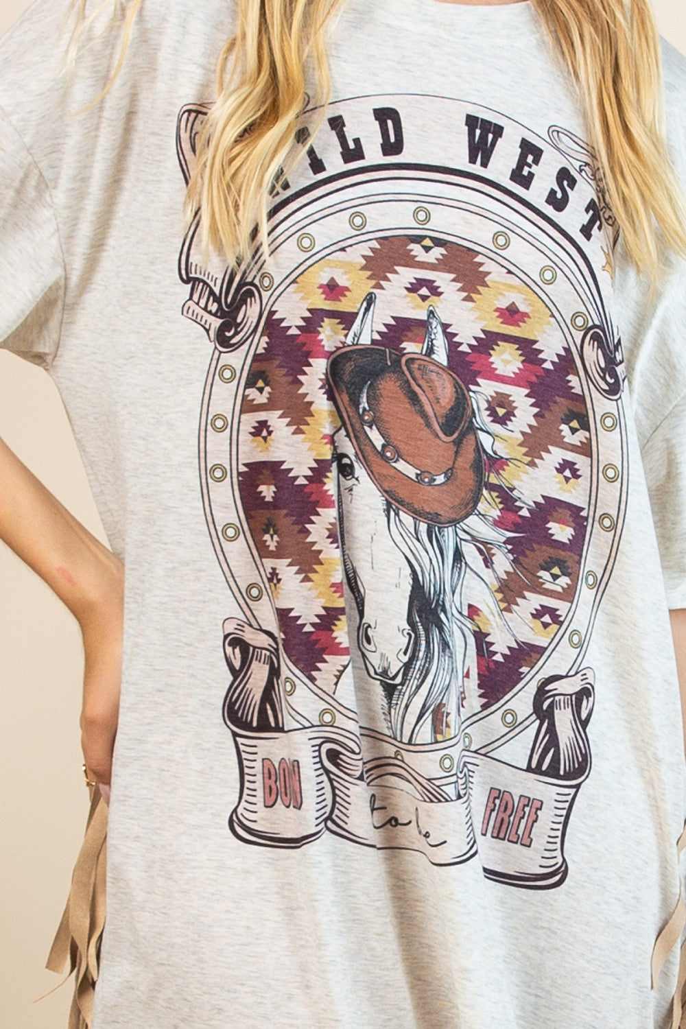 Wild West Loose Tee Shirt Dress