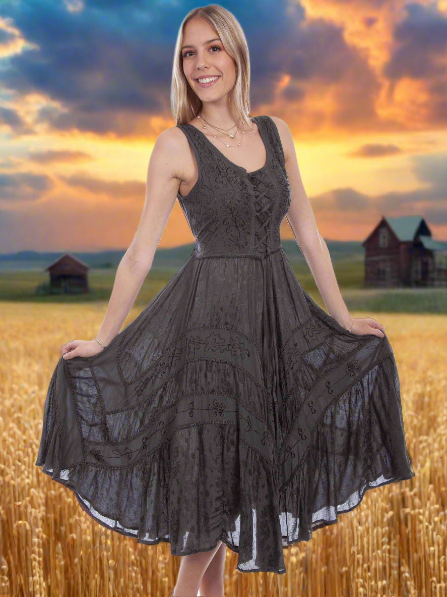 Romance at Yellowstone Gun Metal Dress