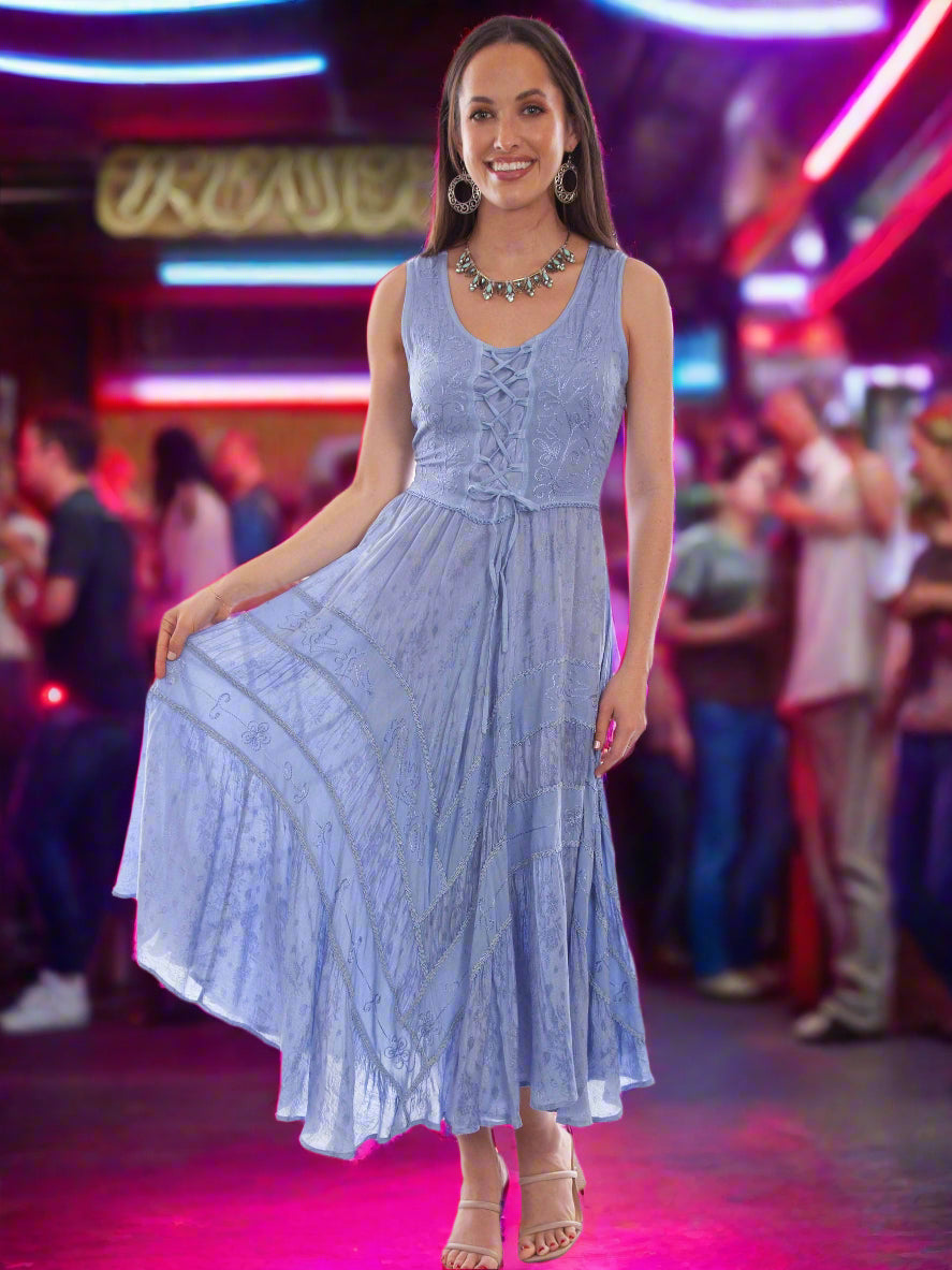 Romance at Yellowstone Light Sky Blue Dress