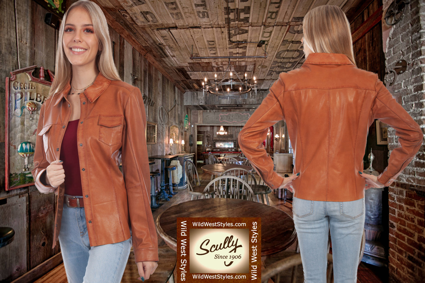 Cognac Lamb Leather Ladies Jacket