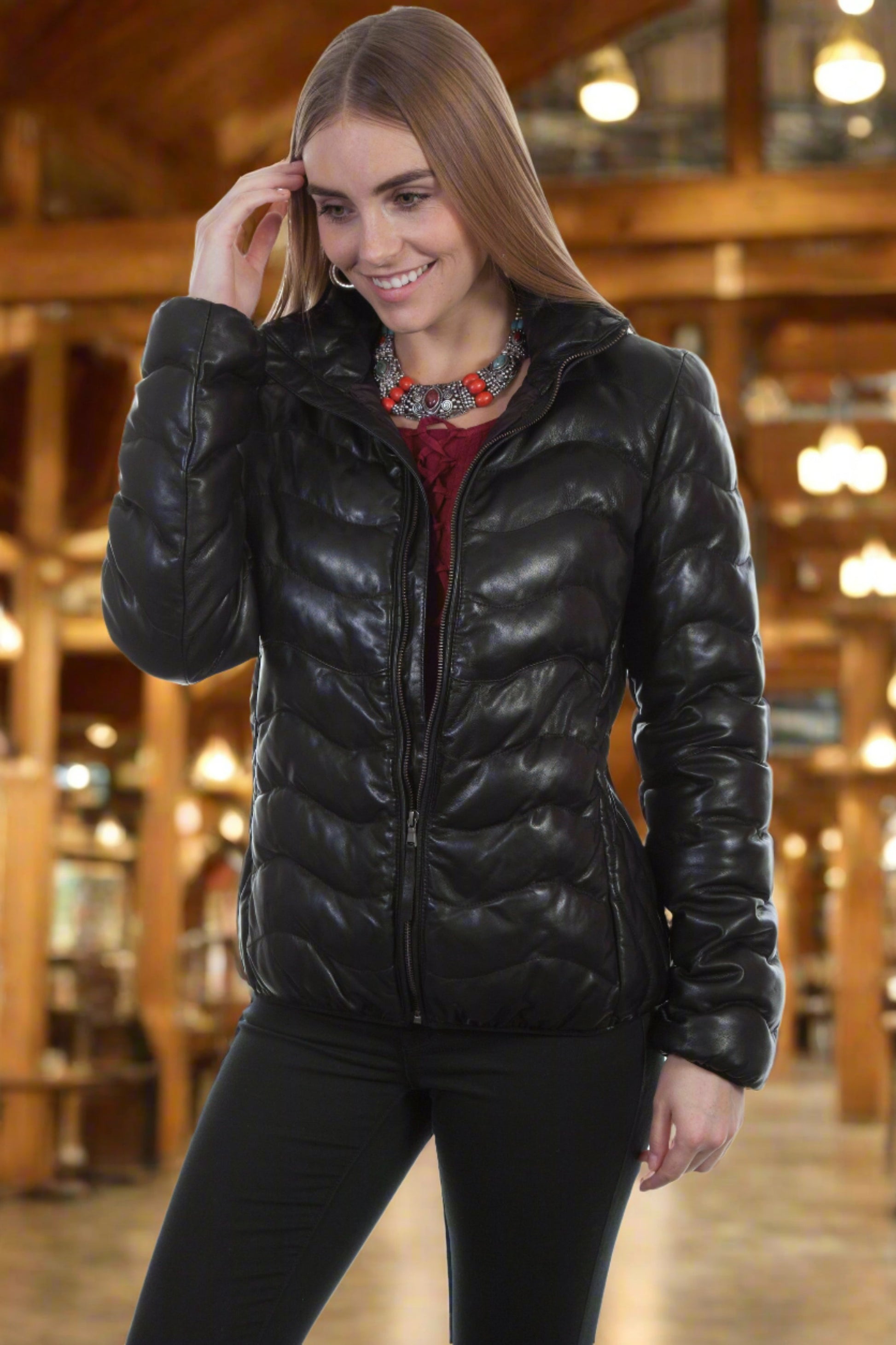 Butter Soft Genuine Leather Puffer Style Jacket