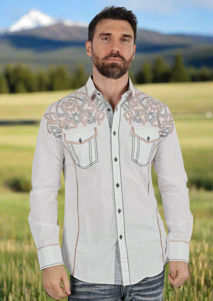 Vintage Washed 2 Tone Embroidered Shirt