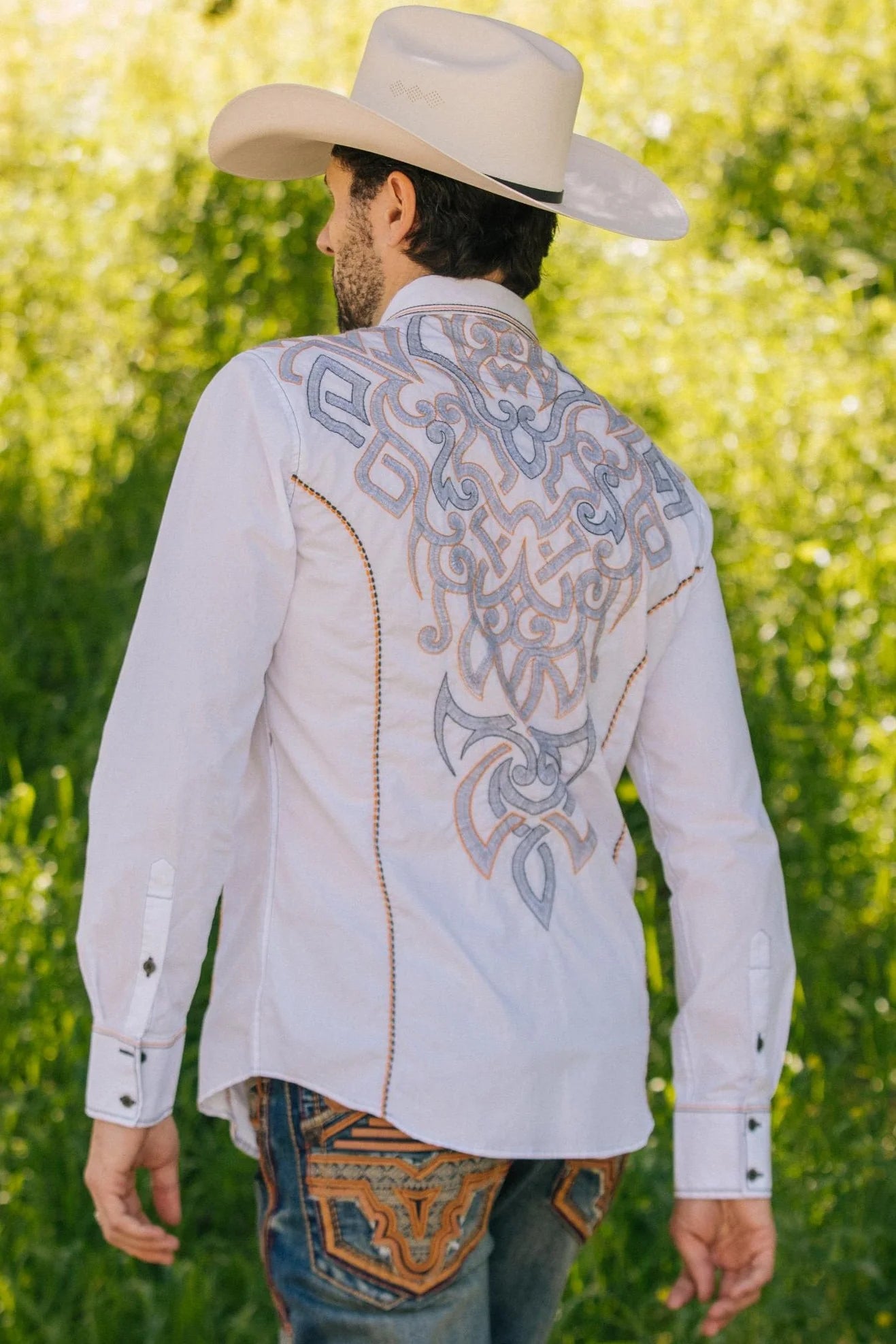 Vintage Washed 2 Tone Embroidered Shirt