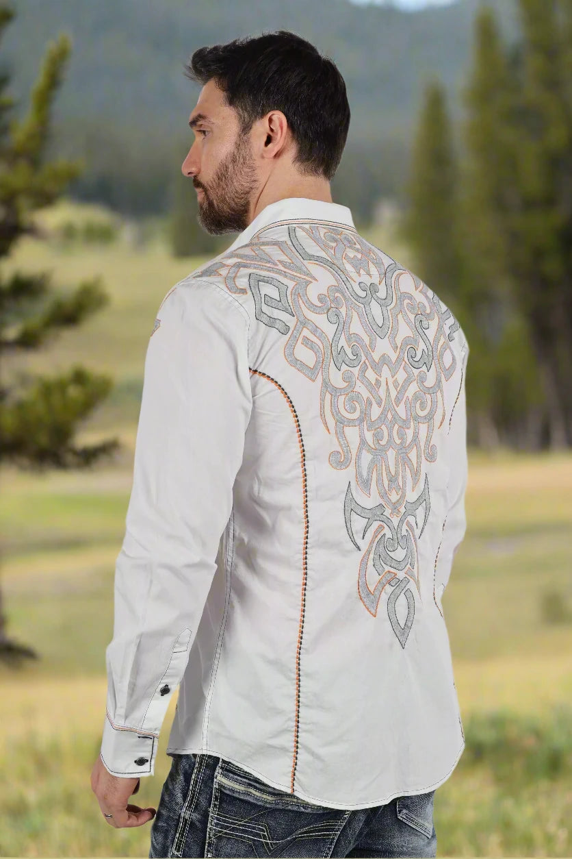 Vintage Washed 2 Tone Embroidered Shirt