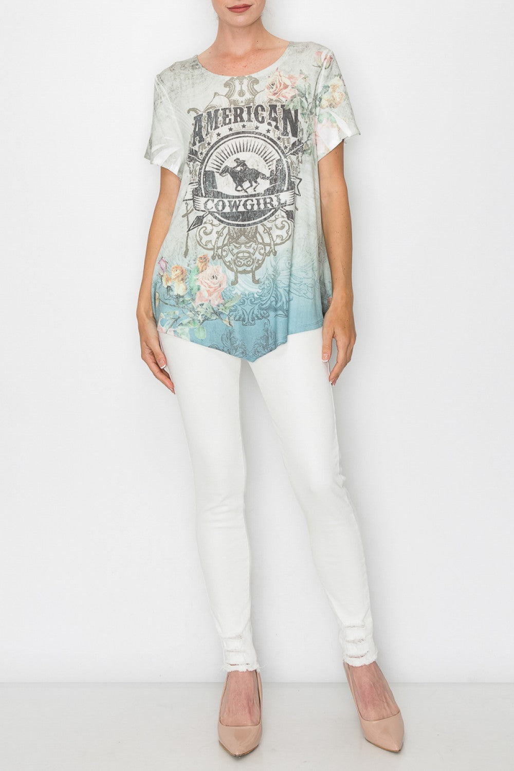 American Cowgirl Pink Short Sleeve Top