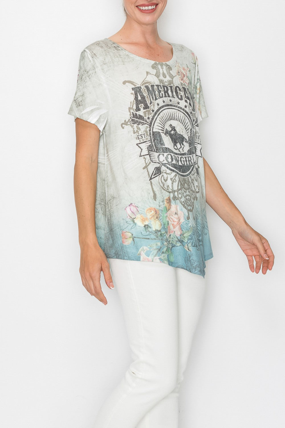 American Cowgirl Pink Short Sleeve Top