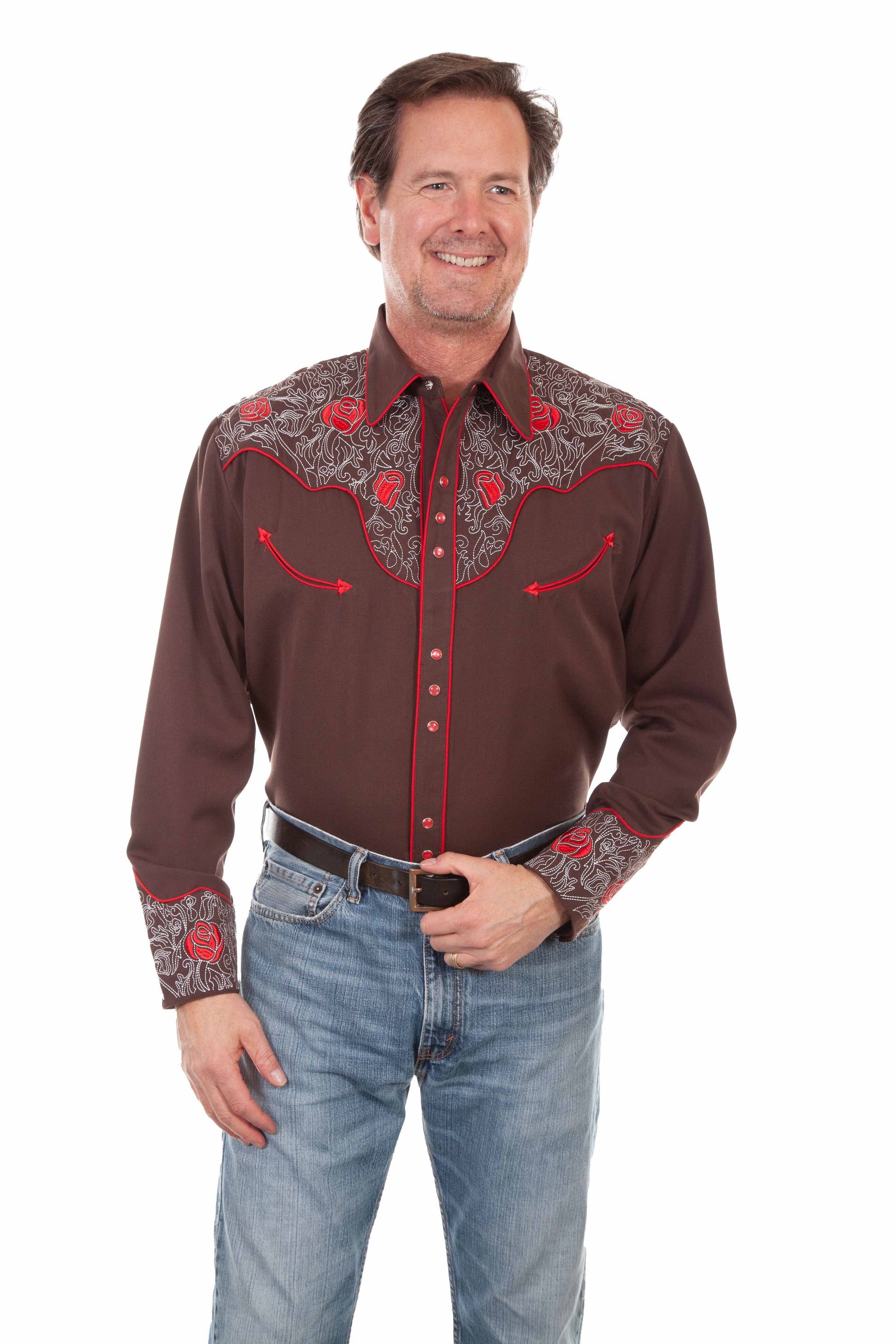 Red Rose Western Shirt