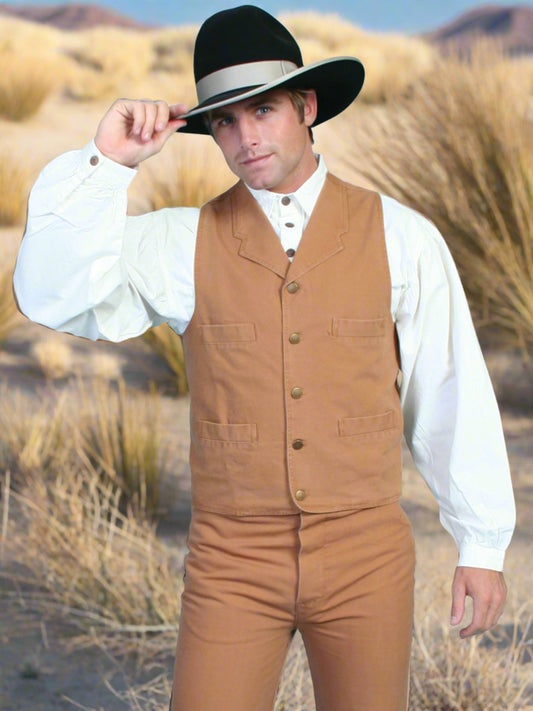 Durable 100% Cotton Canvas Brown Vest