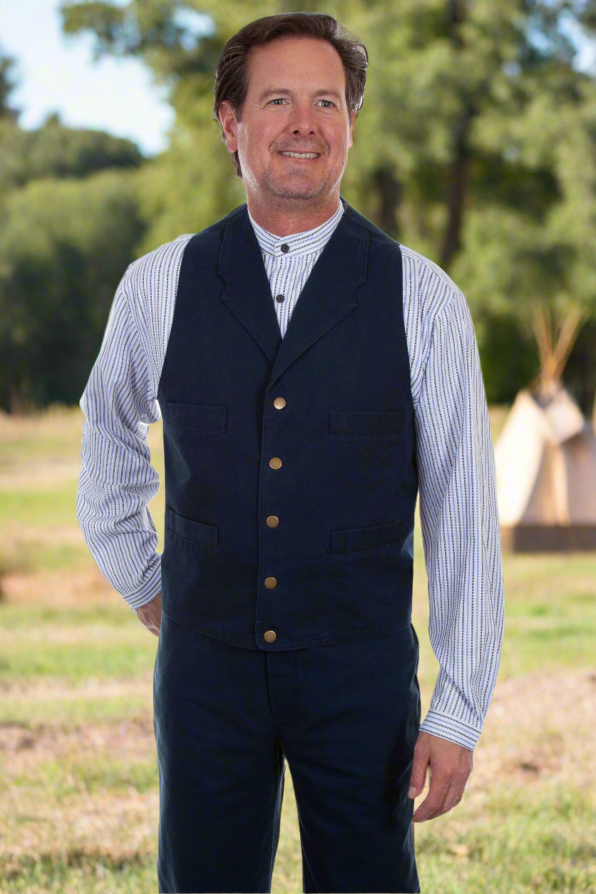 Durable 100% Cotton Canvas Navy Blue Vest