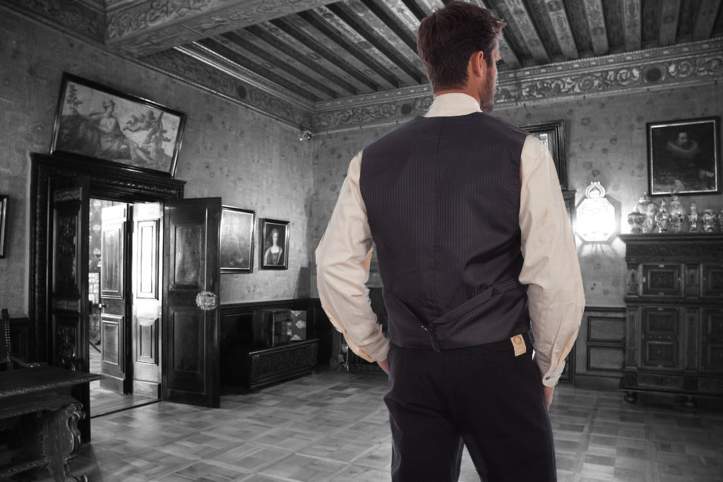 Classic Paisley Black Vest with Notched Lapels