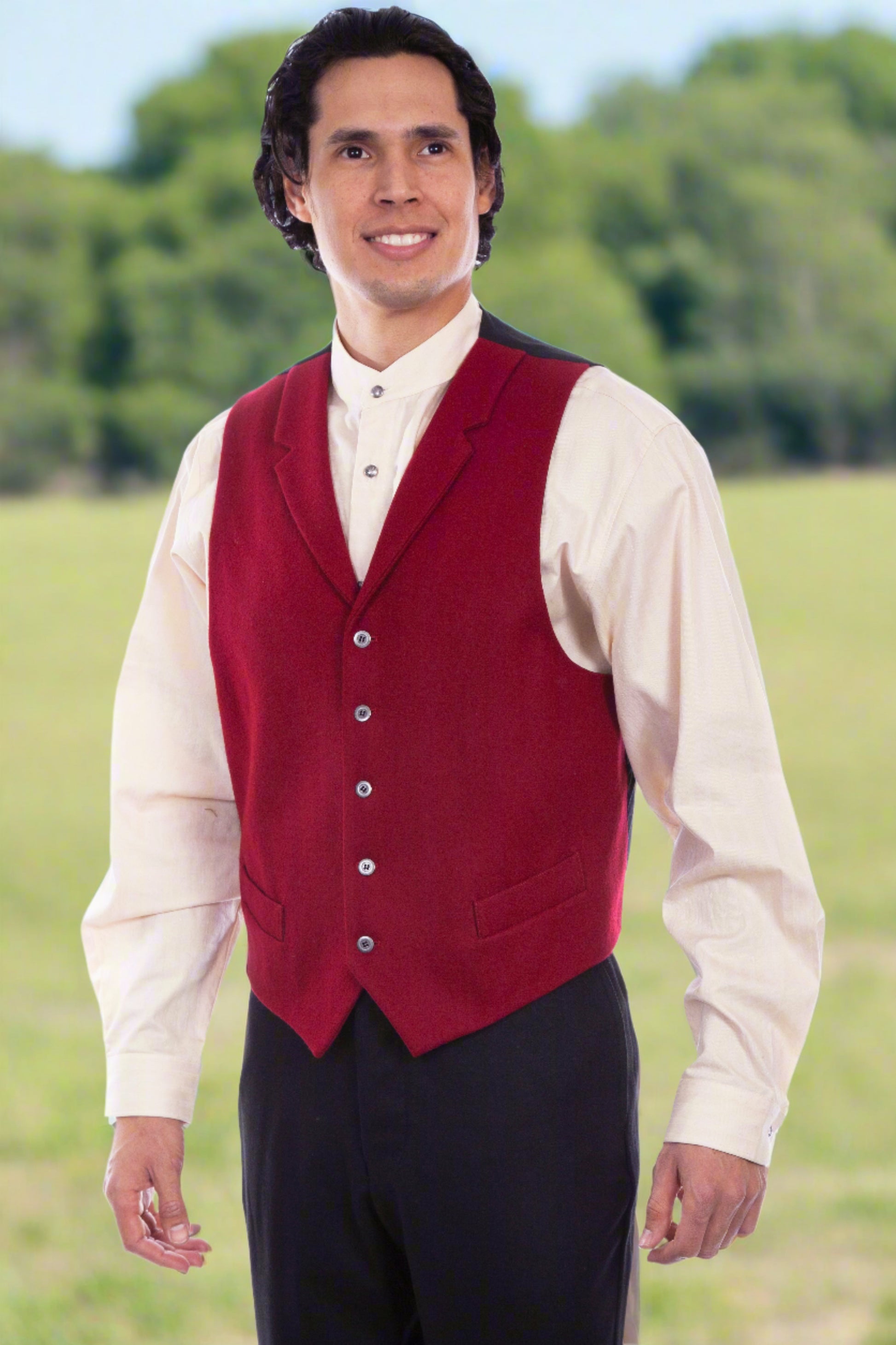 Sunday Red Wool Blend Vest