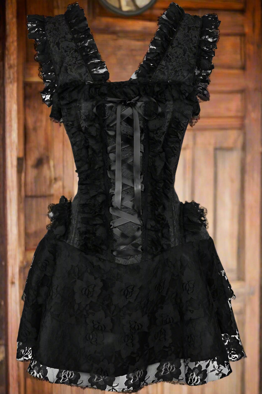 Black Lace Victorian Corset Dress