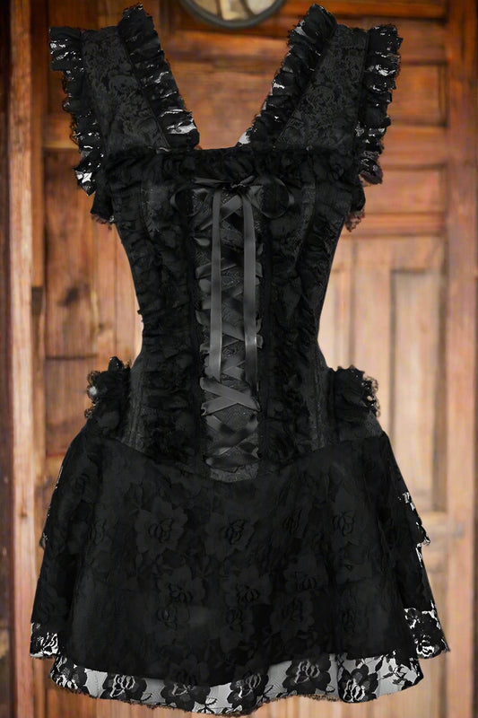 Black Lace Victorian Corset Dress