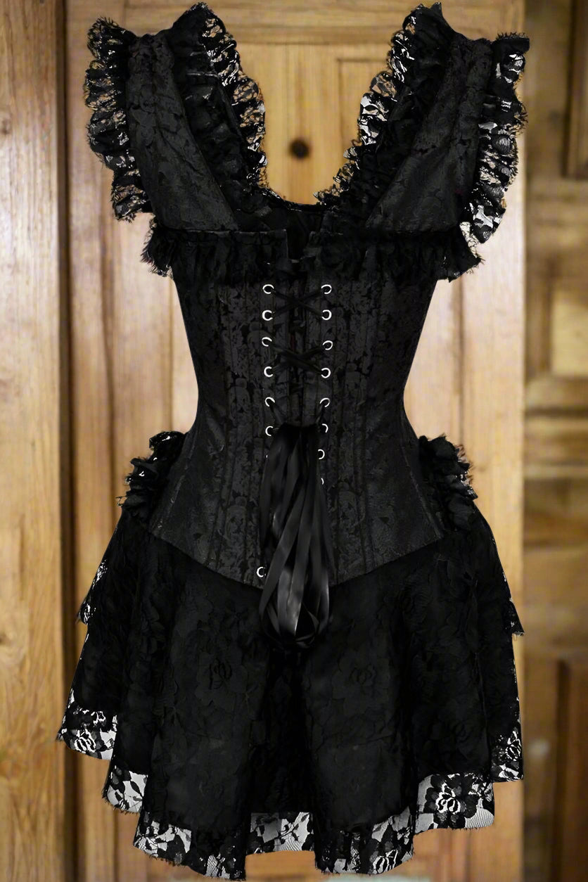 Black Lace Victorian Corset Dress