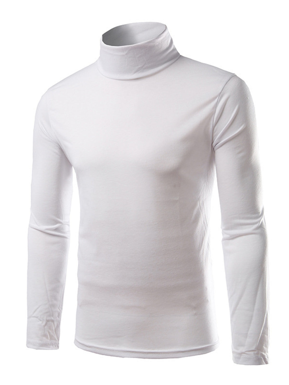 Men's Slim Fit Turtleneck Long Sleeve White