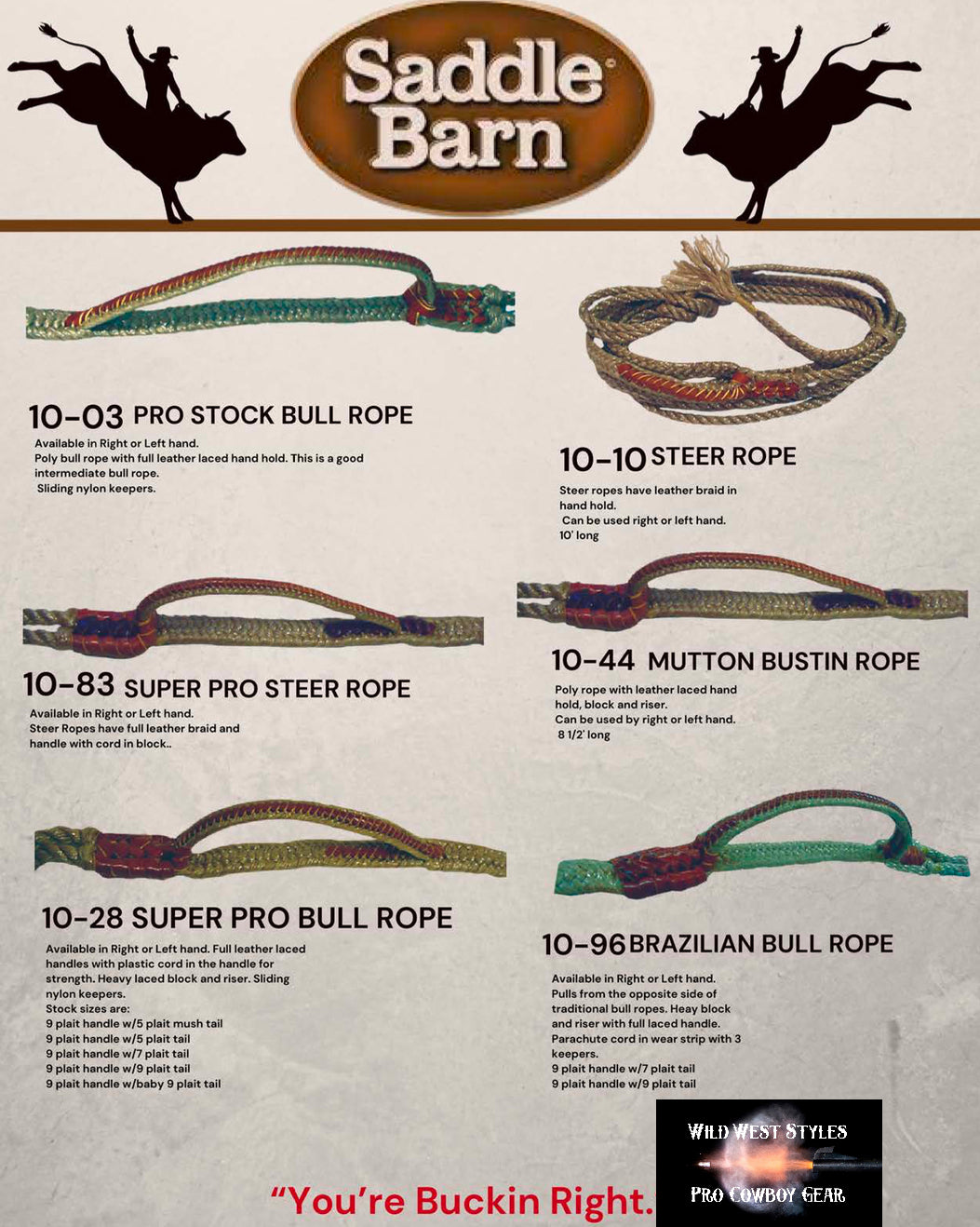 Saddle Barn Professional Bull, Steer, and Mutton Ropes