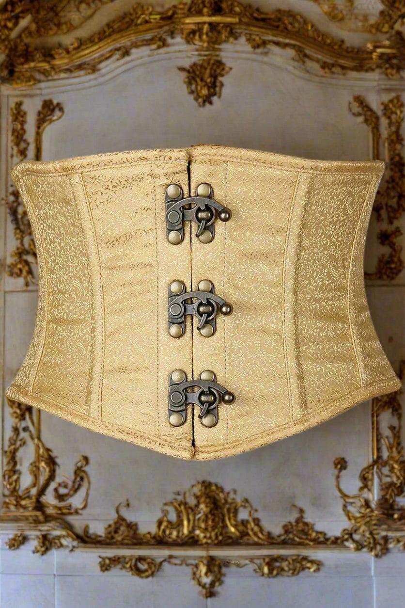 Brocade Steel Boned Mini Cincher with Clasps