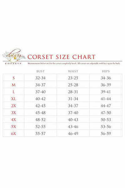 Top Drawer Curvy Brocade Double Steel Boned Underbust Corset by Daisy Corsets in Size S, M, L, XL, 2X, 3X, 4X, 5X, or 6X