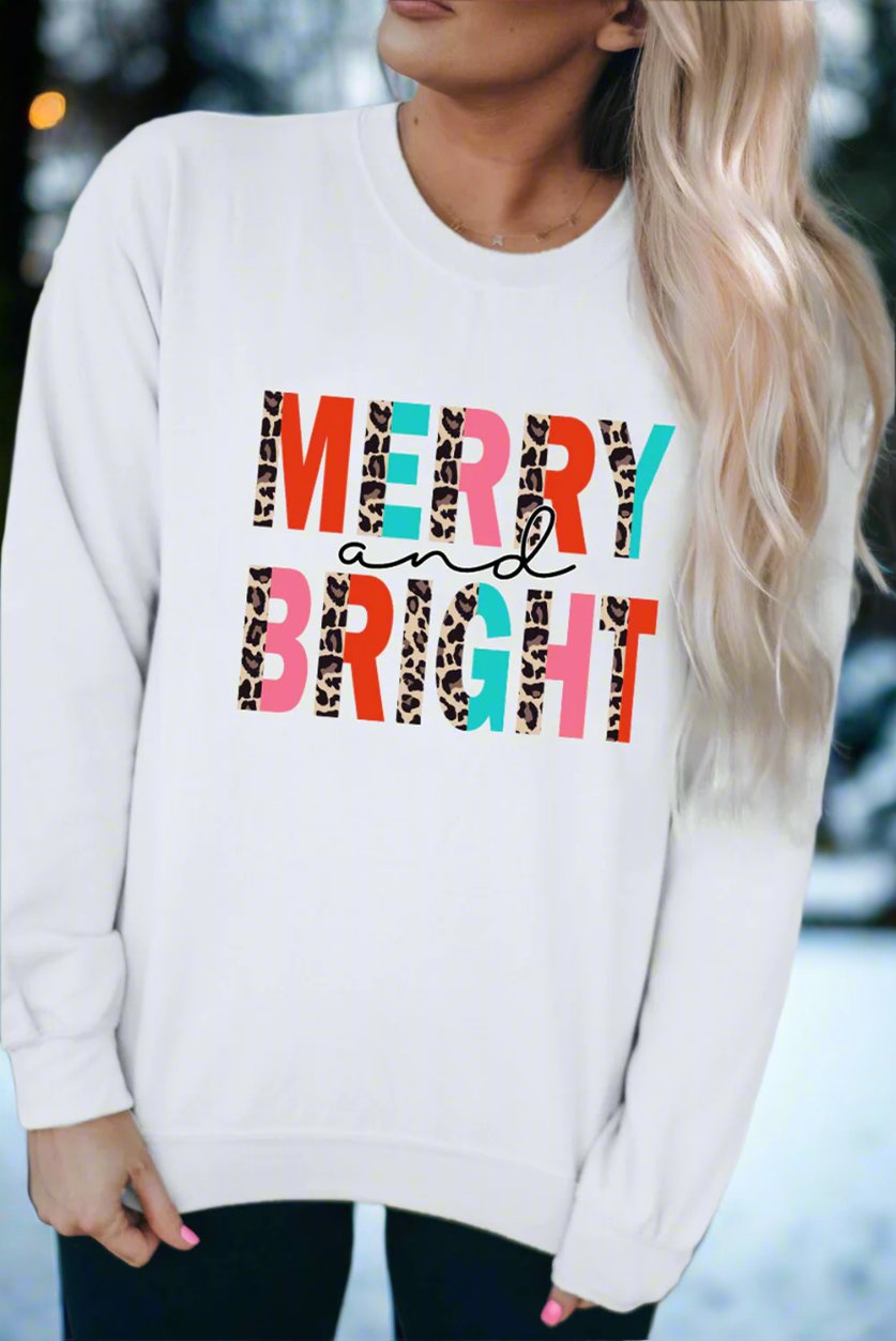 MERRY AND BRIGHT Graphic Sweatshirt