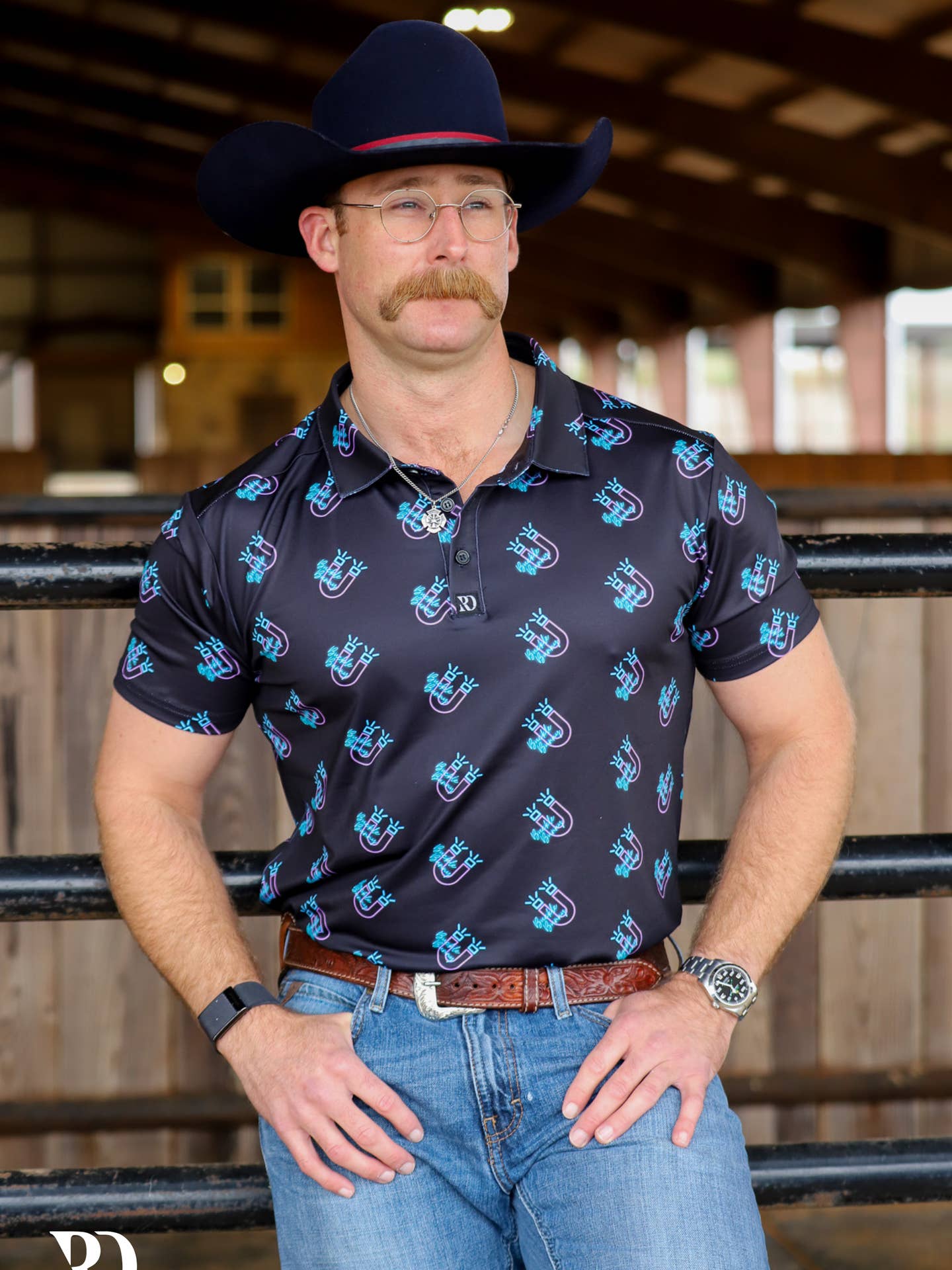 Buckle Bunny Men's Performance Polo by Ranch Dress'n in Size S, M, L, XL, 2XL, 3XL