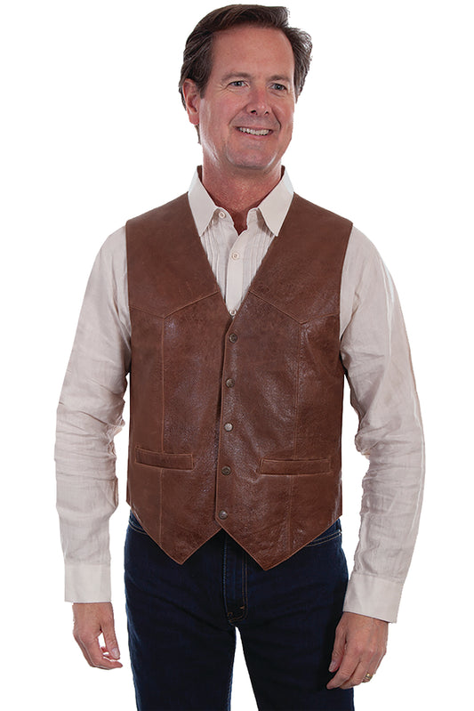 Brown Lambskin Leather Vest by Scully in Size S, M, L, XL, 2X, 3X, 4X, or 5X