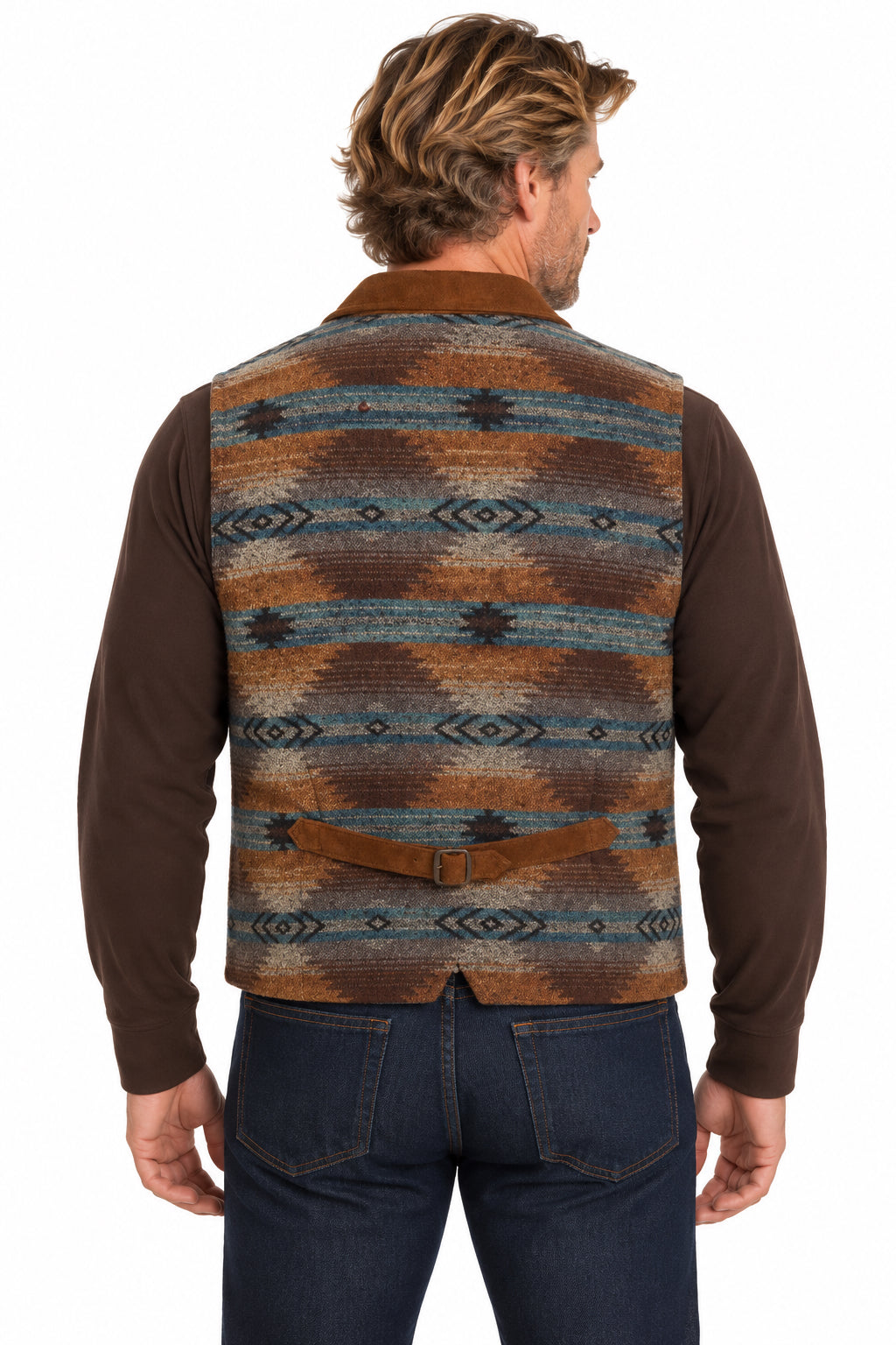Suede Vest with Knit Back