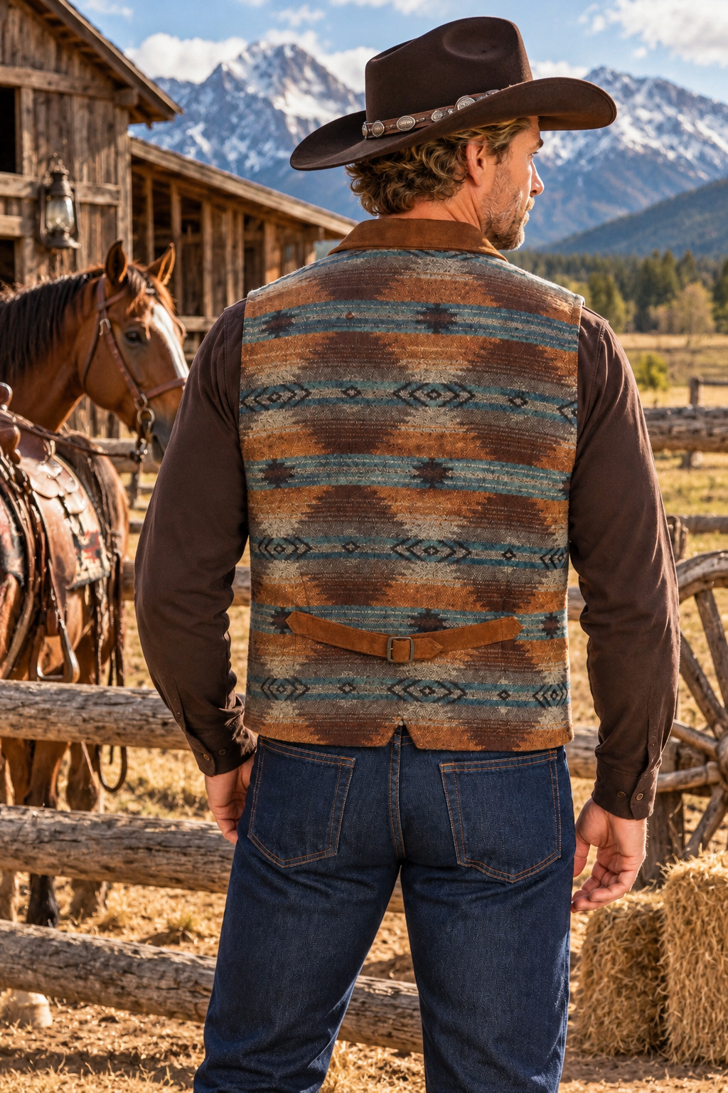 Suede Vest with Knit Back